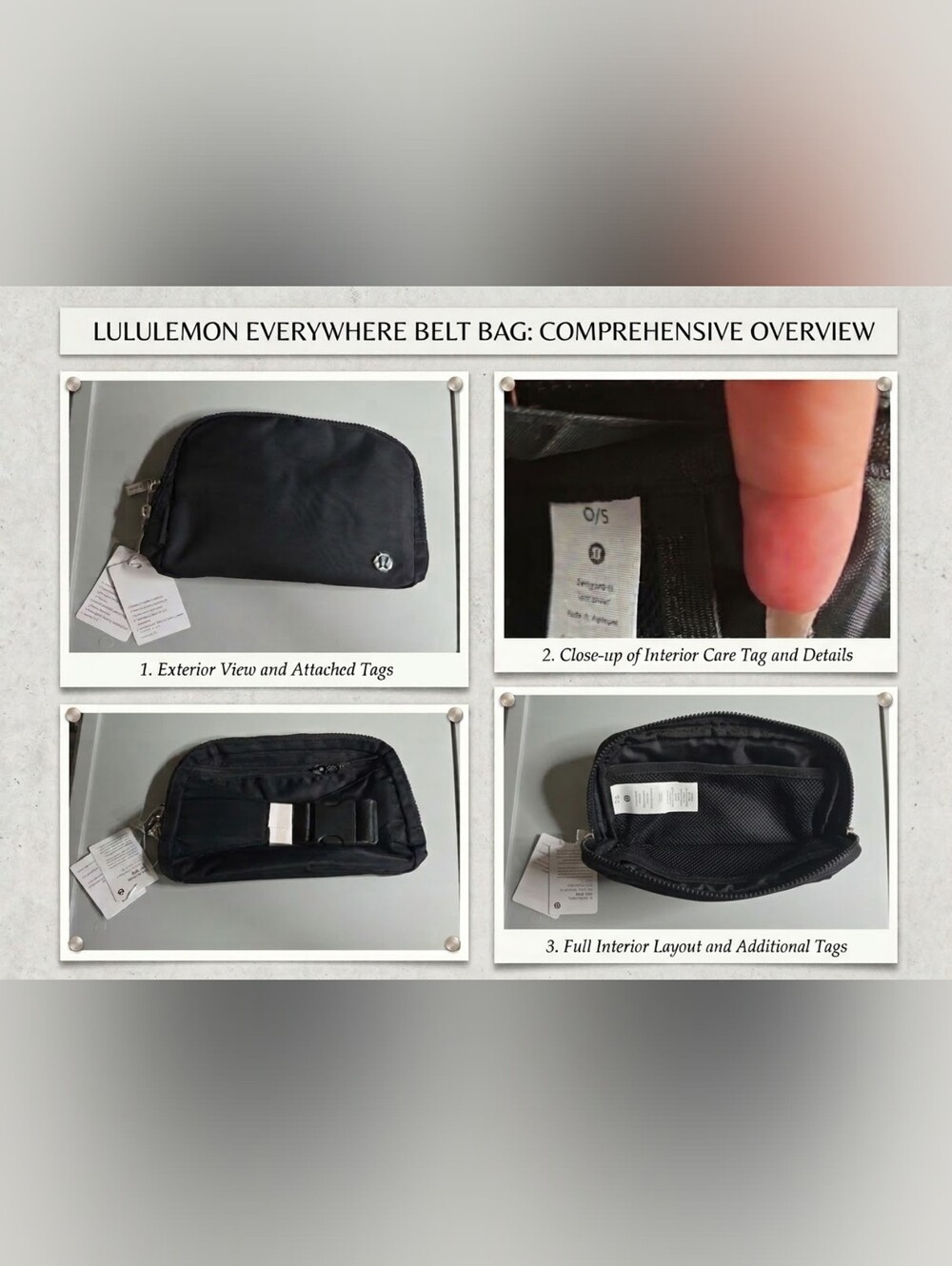 lululemon athletica Black Belt Bag with Subtle Logo